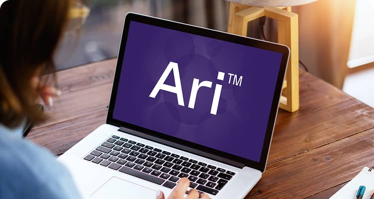 Ari logo on a laptop