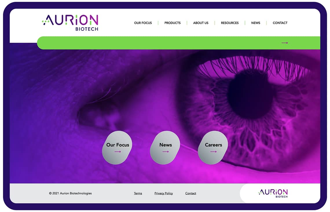 Aurion Biotech updated website