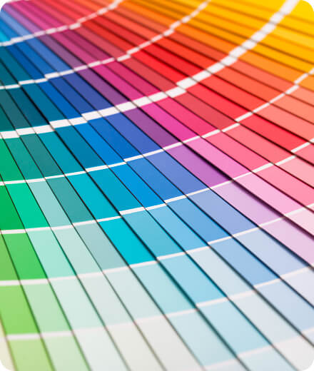 Curved rows of color swatches displaying a full spectrum of color