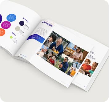 Photography page of embecta brand guide book