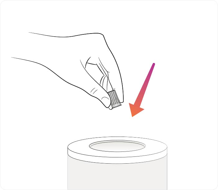 Illustration of injection pan cap being disposed