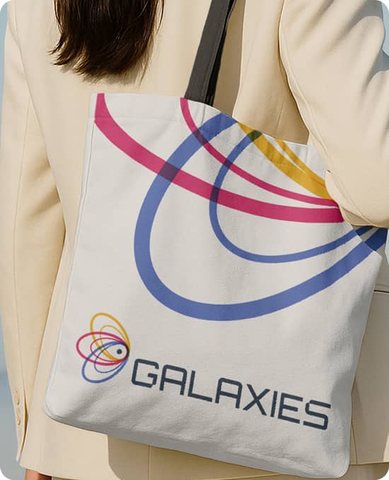 GALAXIES branded tote bag