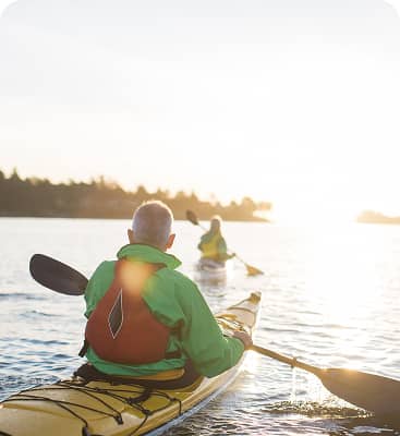 Two people kayaking