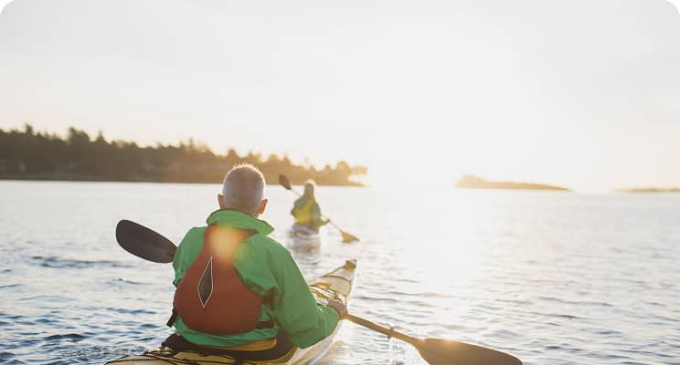 Two people kayaking