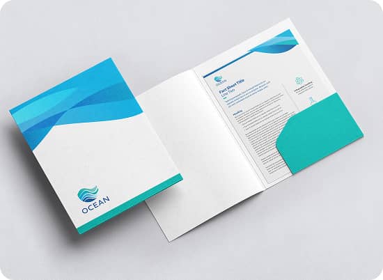 OCEAN infographic in a branded folder