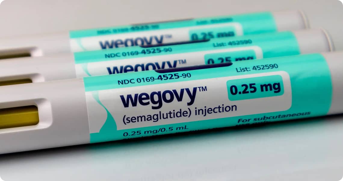 3 0.25 milligram Wegovy injection pens